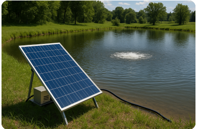 solar pond aeration system