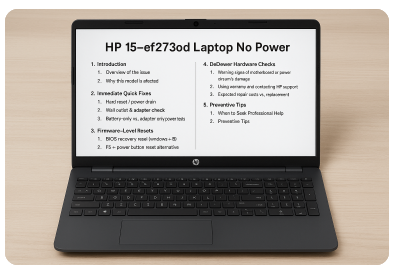 hp 15-ef2723od laptop no power​