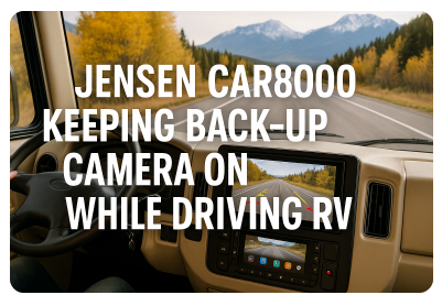 car8000 jensen keep back up camera on while driving rv