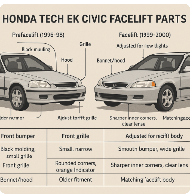 honda tech ek civic facelift parts